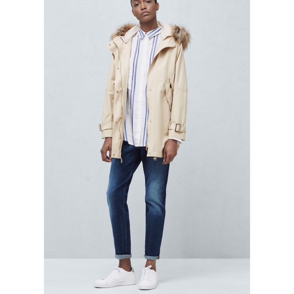 Mango | Faux fur hood coat